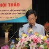 Nhà thơ Hải Thanh, Chủ tịch Hội VHNT Vĩnh Phúc phát biểu tại Hội thảo